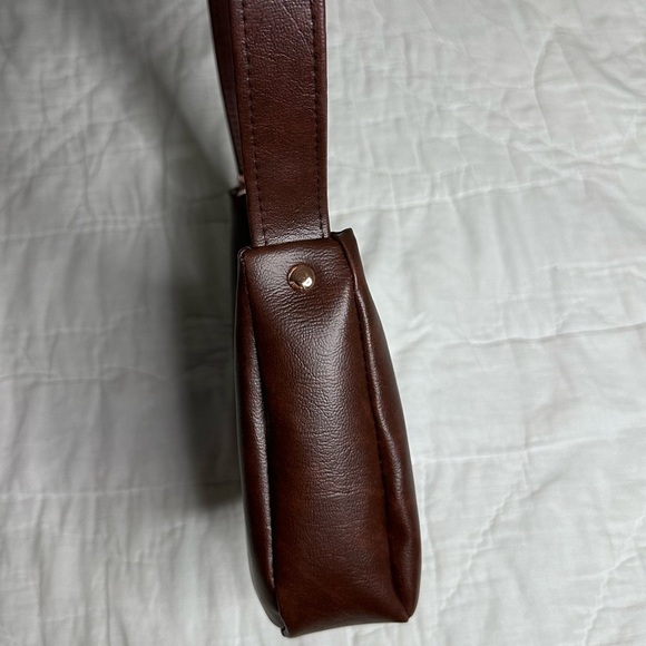 Brown hand made purse rose gold butterfly zipper pull inside pocket - Picture 4 of 11